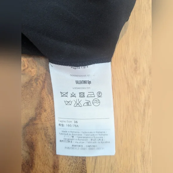 Red Valentino Black Ruffle Front Blouse - Picture 6 of 7